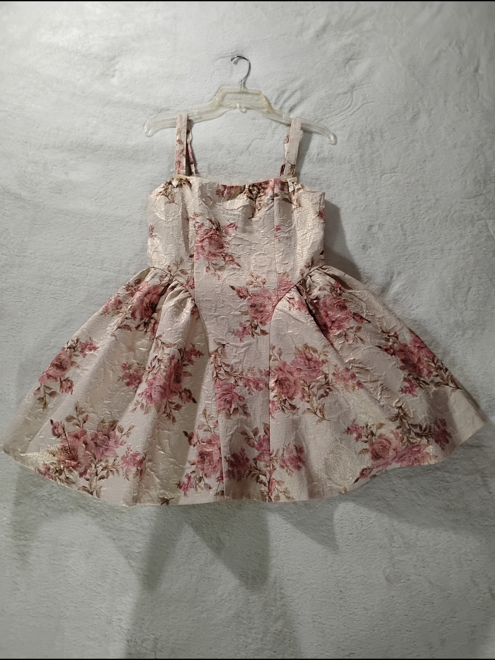 Francesca's Collections Pink and Cream Floral Girls' Party Dress